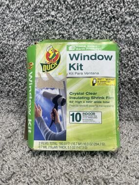 Duck Indoor 10 Window Shrink Film Insulation 62"x420" Crystal Clear Saves Energy